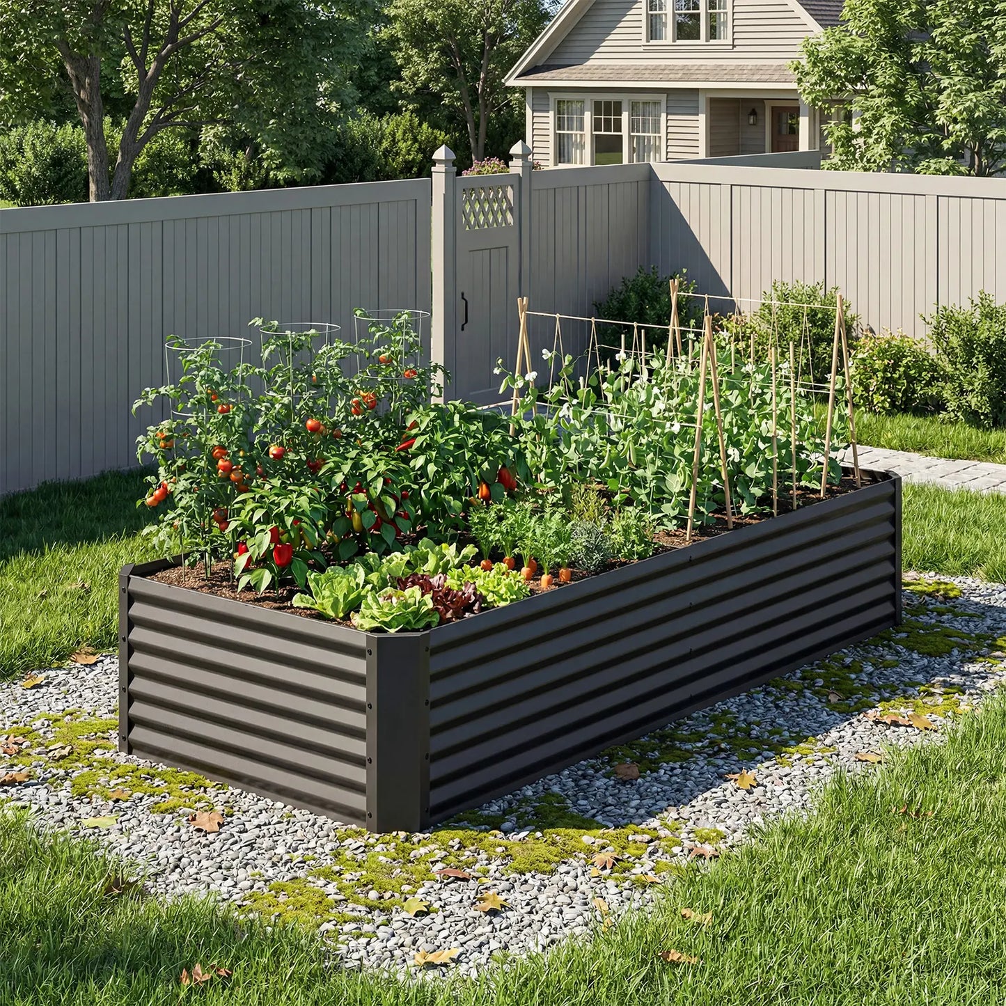 Raised Garden Bed Kit with Gloves & Support Bar – Durable Outdoor Planter for Vegetables, Flowers & Herbs
