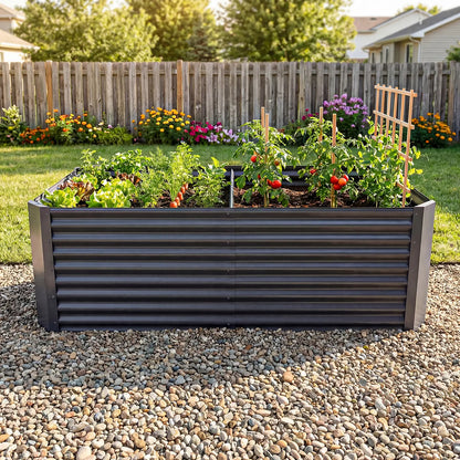 Raised Garden Bed Kit with Gloves & Support Bar – Durable Outdoor Planter for Vegetables, Flowers & Herbs