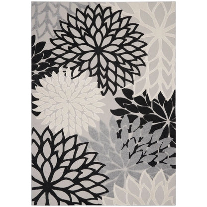 Floral Bloom Flatweave Indoor/Outdoor Area Rug – Durable Decorative Rug for Patio, Balcony & Living Room