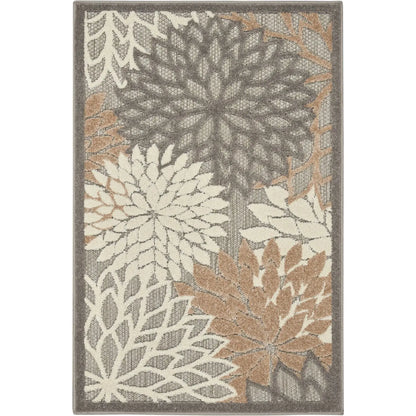 Floral Bloom Flatweave Indoor/Outdoor Area Rug – Durable Decorative Rug for Patio, Balcony & Living Room
