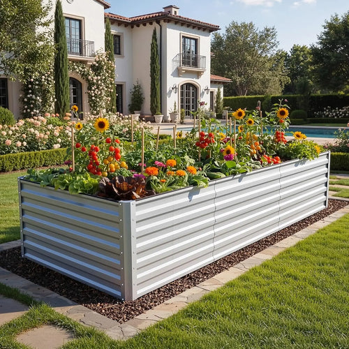 Raised Garden Bed Kit with Gloves & Support Bar – Durable Outdoor Planter for Vegetables, Flowers & Herbs
