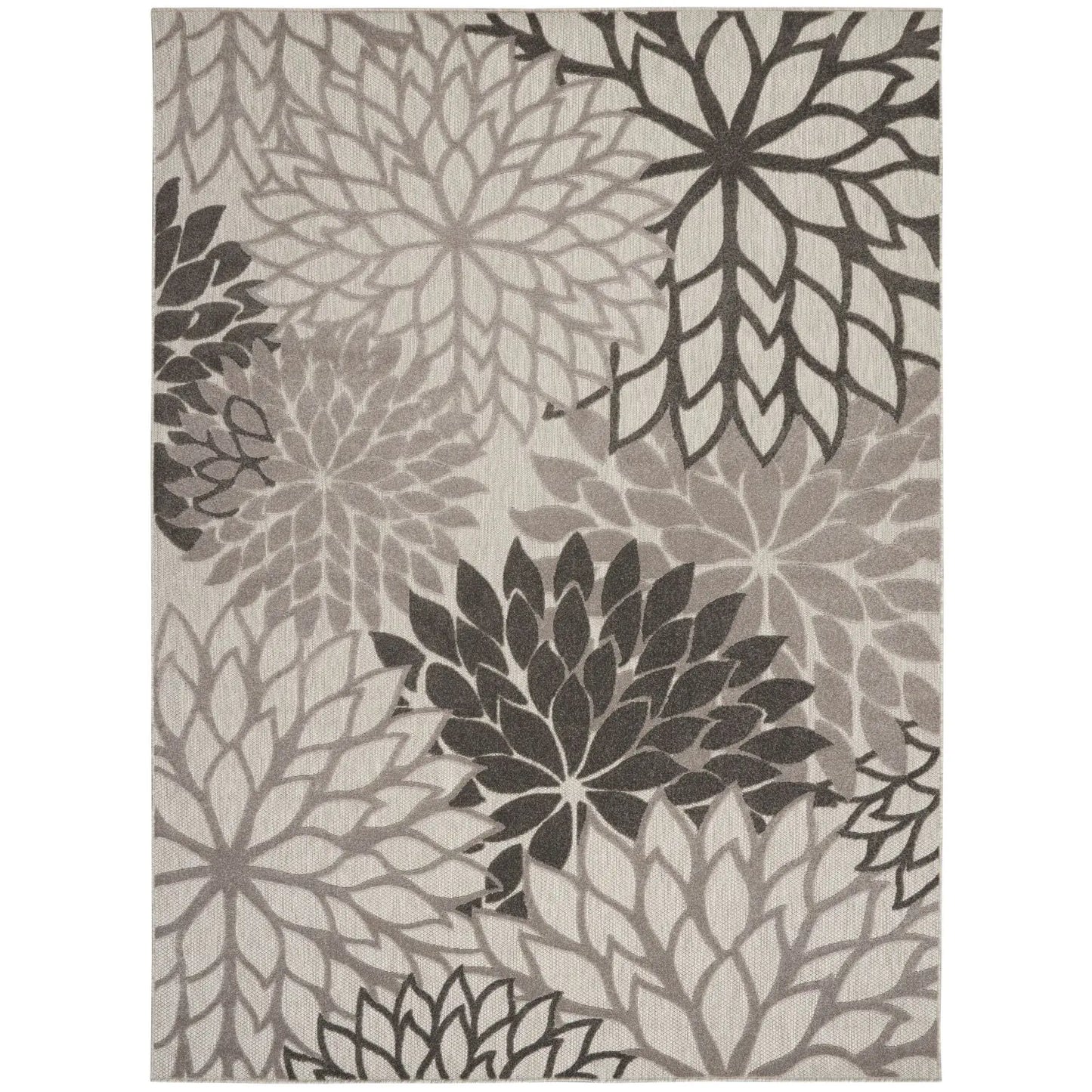Floral Bloom Flatweave Indoor/Outdoor Area Rug – Durable Decorative Rug for Patio, Balcony & Living Room